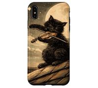 T Shirt Cat Playing Violin Under the Moonlight Vintage lover Case for iPhone XS Max