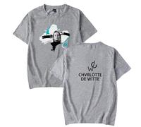 T-Shirt Charlotte De Witte Printed T-Shirt Men's Round Neck Short Sleeve Summer Men's Women's Harajuku Hip Hop T-Shirt Clothing XS-3XL-Gray||XL