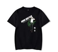 T-Shirt Children's Retro Crewneck Cotton Short Sleeve Wind Anime Breaker 2D Double-Sided Print T-Shirt Unisex Summer Short Sleeved Street Trend Harajuku Tops-Black||x_s