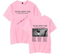 T-Shirt Children's Round Neck Cotton Vintage Short Sleeved 2D Print T-Shirt Singer Jon Batiste Street Trend Harajuku Tops Men and Women's Hip-hop Style Short Sleeved-Pink||x_s