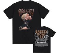 T-Shirt Chris Brown Singer Graphic Tshirts Summer Short Sleeve Male T Shirt Printing Cotton Clothing Men Women Tees XS-3XL-Black||x_l