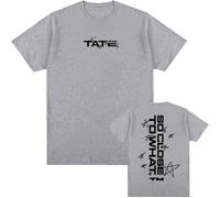 T-shirt Cotton Hip-hop Singer Tate Mcrae T-shirt Y2k Unisex Cotton Short-sleeved T-shirt Men's and Women's Round Neck T-shirt XS-3XL-Grey||M