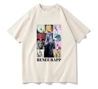T-Shirt Cotton Renee Rapp T-Shirt Funny Men's and Women's Sweatshirts Retro Cotton Tops Harajuku Short Sleeve T-Shirt XS-3XL-Khaki||S