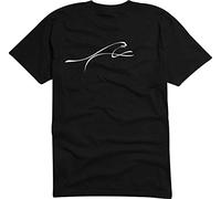 T-Shirt D301 Men's T-Shirt Black with Coloured Chest Print Tribal Animal African by Itself Jaguar Leaping - Black - Large