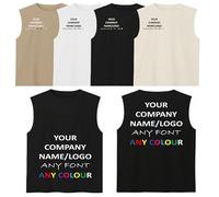 T-SHIRT DESIGN STUDIO Classic Fit Unisex Athletic Cotton Vest (UK, Alpha, XL, Men Raw Edge Tank Top) Multicolour