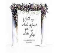 T-SHIRT DESIGN STUDIO - Custom Design Photo and or Text Printed Polyester Fabric Curtain - Decorative Tapestry Wall Hanging - For Wedding Events, Christmas, Parties, Photography (150cm x 200cm)