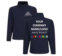 T-SHIRT DESIGN STUDIO Customised Micro Full Zip Fleece Jacket - Personalised Embroidered/Printed Lightweight Warm Fleece for Men | Custom your Logo Art Name (Dark Navy)