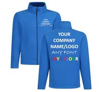 T-SHIRT DESIGN STUDIO Customised Micro Full Zip Fleece Jacket - Personalised Embroidered/Printed Lightweight Warm Fleece for Men | Custom your Logo Art Name (Oxford)