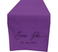T-SHIRT DESIGN STUDIO - Customized Table Runner - Personalized Text / Logo, Printed Name Design for Business, Tradeshow, Events, Exhibition, Weddings (Purple, 60x150cm)