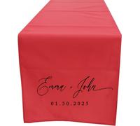 T-SHIRT DESIGN STUDIO - Customized Table Runner - Personalized Text / Logo, Printed Name Design for Business, Tradeshow, Events, Exhibition, Weddings (Red, 91x150cm)
