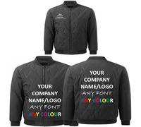 T-SHIRT DESIGN STUDIO Personalised Men's/Women's Classic Ribbed Bomber Jacket - Lightweight Casual Zip-Up Coat with Stand Collar and Pockets | Print or Embroidery