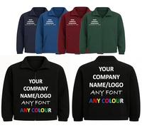 T-SHIRT DESIGN STUDIO Personalised Premium Heavyweight Full Zip Outdoor Fleece Jacket | Deisgn Your Own Custom Stitching Logo Texts Digi Stripe Fleece Jackets (UK, Alpha, 4XL, UNISEX)