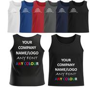 T-SHIRT DESIGN STUDIO Personalized Embroidery or Print Design on Classic Fit Unisex Athletic Cotton Vest for Gym Workout Running | Sleeveless Performance Tank Top Shirt | Durable & Breathable