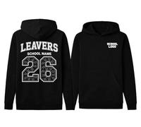 T-SHIRT DESIGN STUDIO School Leaver Hoodie Class of 2026 - Customizable School Names, Back Print, Comfortable & Stylish Student Wear, Unisex Fit, Graduation Gift (LIGHTWEIGHT HOODED SWEAT)