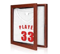 T Shirt Display Frame, 32.3x30cm/13x11.81 in Shadow Box Frame Wall Mount Picture Frames for Shirts Football Jerseys Memorabilia Medal Dried Flowers Photo (Brown)