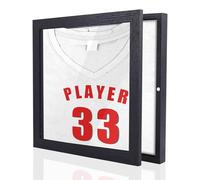 T Shirt Display Frame, 32.3x32.3cm/13x13in Shadow Box Frame Wall Mount Picture Frames for Shirts Jerseys Memorabilia Medal Dried Flowers Photo (Black)