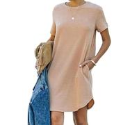 T-Shirt Dresses Women's Knee-Length Summer Dress Women's Short Sweat Dress Crew Neck Short Sleeve Shirt Dress Cotton Plain Comfortable Ball Dress Comfortable Tunic Dress Casual Midi Casual Dresses