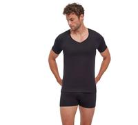FALKE Men's Daily Comfort 2-Pack V Neck M S/S SH Cotton Breathable Pack of 2 Underwear, Black (Black 3000)
