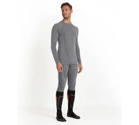 FALKE Men's Wool-Tech Round Neck M L/s Sh Functional Yarn Quick Dry 1 Piece Base Layer Top, Grey Grey-Heather 3757, S