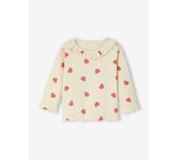 T-shirt for babies printed with little hearts vanilla