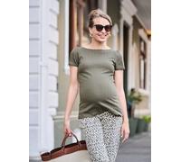 T-Shirt for Maternity, Low Neckline at the Back, in Wide Knit, by ENVIE DE FRAISE khaki