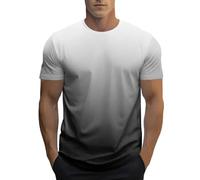T Shirt for Men Summer Casual Short Sleeve Tops Sports Crewneck Holiday Tshirts Gradient Comfy Shirt Lightweight Beach Tee White