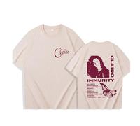 T-Shirt for Women Men Print Singer Clairo Album Merch Casual Short Sleeve Fan Cotton Tee Tops Unisex-Khaki||x_l