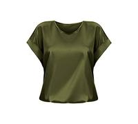 T Shirt For Women Uk Ladies Short Sleeve Tops Solid Color Round Neck Tops Silky Smooth Going Out Blouse Casual Roll Up Sleeve T-Shirt Lightweight Satin Summer Blouses Loose Top For Daily Wear