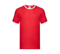 T-shirt Fruit of the Loom Ringer Rouge M