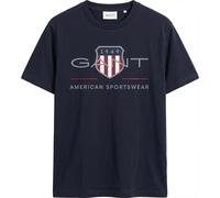 GANT Men's Reg Archive Shield SS T-Shirt, Evening Blue, L