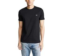 Fred Perry Mens Ringer T-Shirt - Colour: Core 102 Black - Size: Large