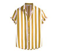 T Shirt Herren V-Ausschnitt Gestreift Muskelshirts Kurzarm Locker Sport Tshirts Mit KnöPfen Outdoor Tops Basic Sommer Hawaii T Shirt Hemd Strassenmode Oberteile Leicht Hemd Essentials