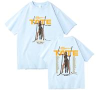 T-shirt Hip-hop Singer Tate Mcrae T-shirt Men's Unisex Cotton Short-sleeved T-shirt Unisex Vintage Round Neck T-shirt XS-3XL-Dark blue||XL