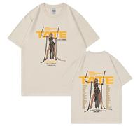 T-shirt Hip-hop Singer Tate Mcrae T-shirt Men's Unisex Cotton Short-sleeved T-shirt Unisex Vintage Round Neck T-shirt XS-3XL-Khaki||L