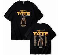 T-shirt Hip-hop Singer Tate Mcrae T-shirt Men's Unisex Cotton Short-sleeved T-shirt Unisex Vintage Round Neck T-shirt XS-3XL-Black||M