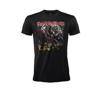 T-Shirt Iron Maiden Number of The Beast. Official Black Rock T-Shirt. Band Heavy Metal. Cotton. Unisex. Adult Boy., Black, XS