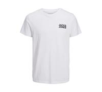 JACK & JONES Men's Jjecorp Logo Tee Ss O-Neck Noos T-Shirt, White/Fit:Slim/Small Print/Black, M