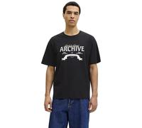 JACK & JONES Jjedover Denim Tee SS O-Neck Noos, Black, M