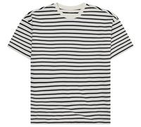 KnowledgeCotton Apparel - Organic Cotton Striped T-Shirt - T-shirt size XL, grey