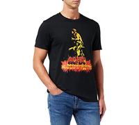 AC/DC Official T-Shirt Bonfire Rock or Bust – Regular Fit Crew Neck Short Sleeve – Black Large