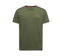 La Sportiva - Organic cotton T-shirt - Mantra T-Shirt M Cypress/Mountain Red for Men - Size M - Khaki Khaki M