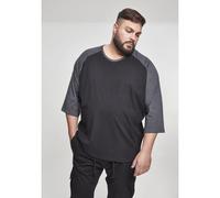 T-shirt large sizes Urban Classic contrat 3/4 leeve raglan Noir 3XL
