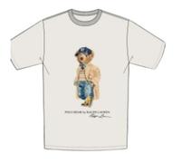 Cotton T-shirt with Polo Bear Print - male - Polo Ralph Lauren - Kids Short Sleeve T-Shirts - White - M - Kids M