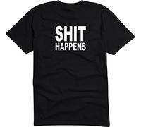 T-Shirt Man black - Shit Happens- S