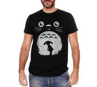 T Shirt Man Face and Baby Miyazaki Animated Films Black