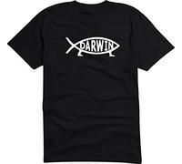 T-Shirt Man / Men black - Darwin Fish - XL
