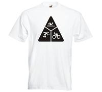 T-Shirt Man / Men white - Run Bike Swim Triathlon - L