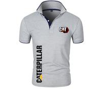 T-Shirt Men For Work Ca.ter-pillar, Fashion Po.lo Tops Men With Graphic, Ideal For Active Lifestyles, Unisex(Light Grey,L)