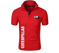 T-Shirt Men For Work Ca.ter-pillar, Fashion Po.lo Tops Men With Graphic, Ideal For Active Lifestyles, Unisex(Red,L)