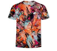 T Shirt Men's Black Oversized T-Shirt Men's Short Sleeve T-Shirt with Graffiti Animation Print Light Airy Summer Tops Fashion T-Shirts Casual Loose T-Shirts Regular Fit Tee Shirts for Men